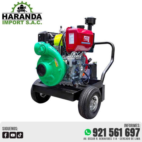 MOTOBOMBA ALTA PRESIÓN 3X3 MOTOR PETROLERO DE 13 HP