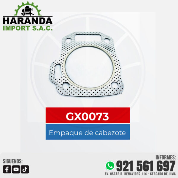 EMPAQUE DE CABEZOTE GX0073