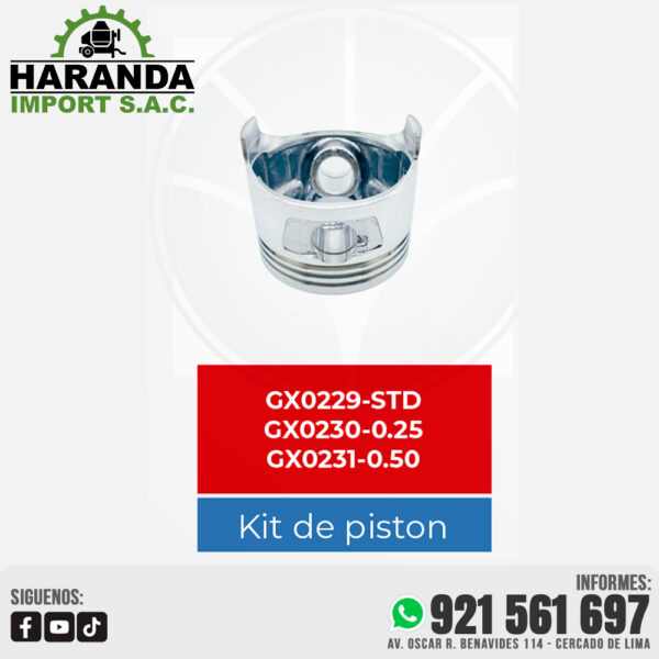 KIT DE PISTON GX0229 - GX0230 - GX0231