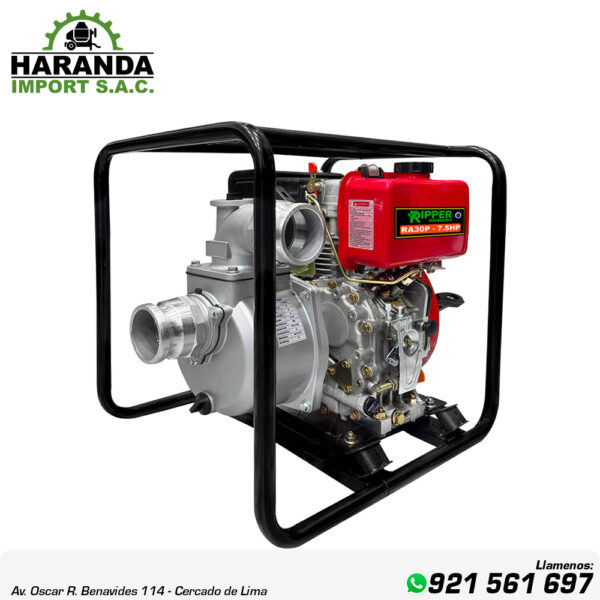 MOTOBOMBA DE GRAN CAUDAL AUTOCEBANTE DIESEL 3"X 3″RA30-7.5HP RIPPER